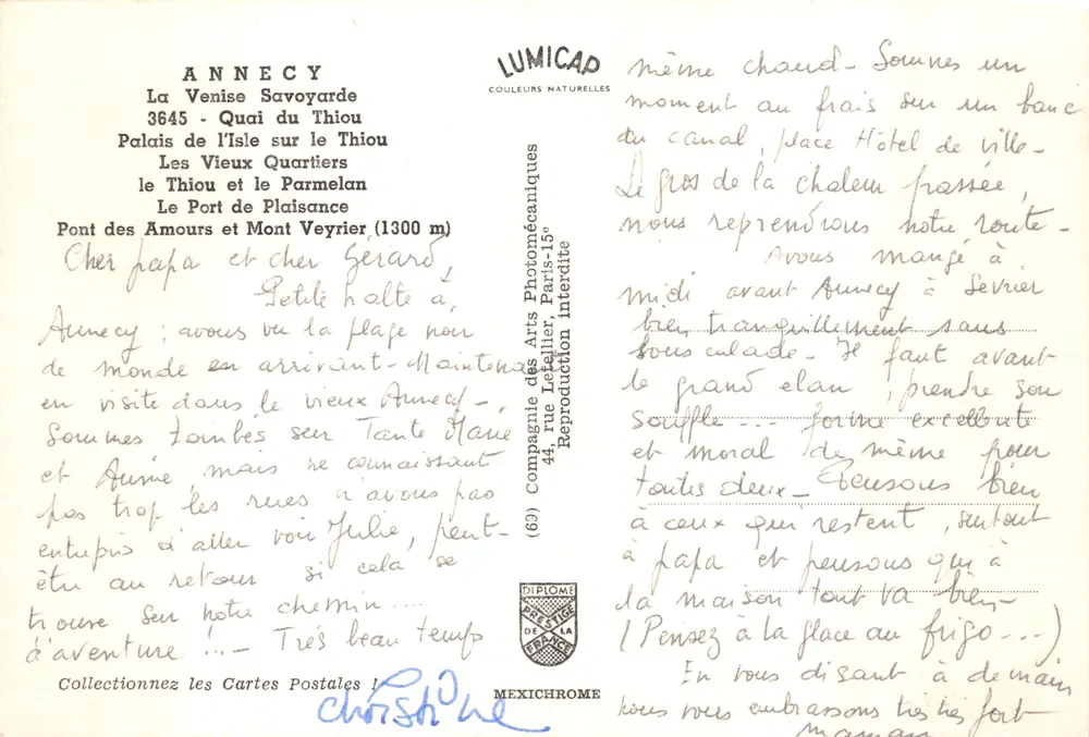 Annecy — La Venise Savoyarde — Verlag LUMICAD - Rückseite