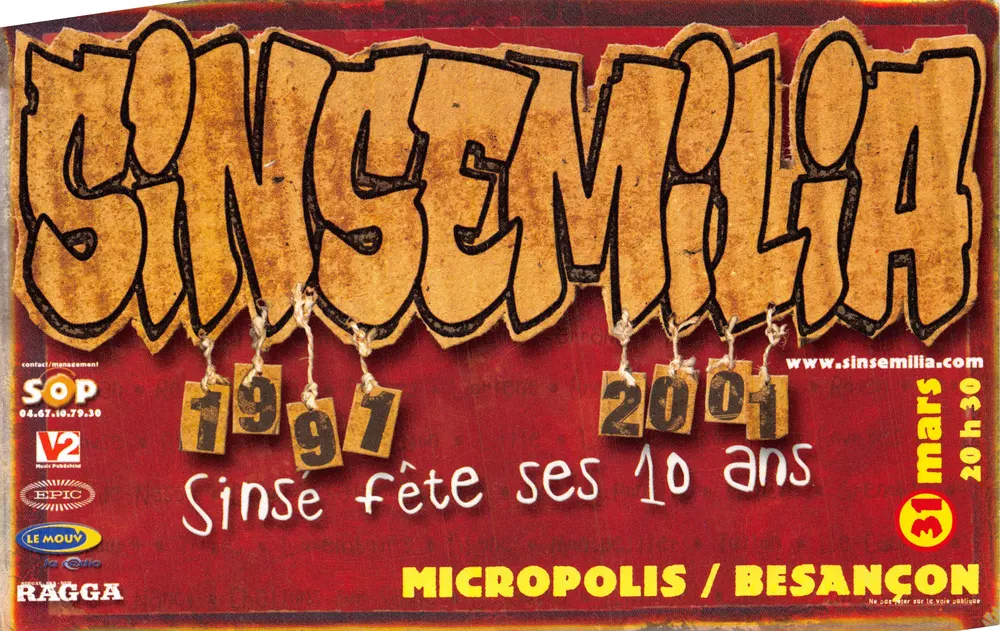 Sinsé feiert ihr 10. Jahr — Sinsemilìa / Besançon — Verlag S.O.P. und V2 - Vorderseite