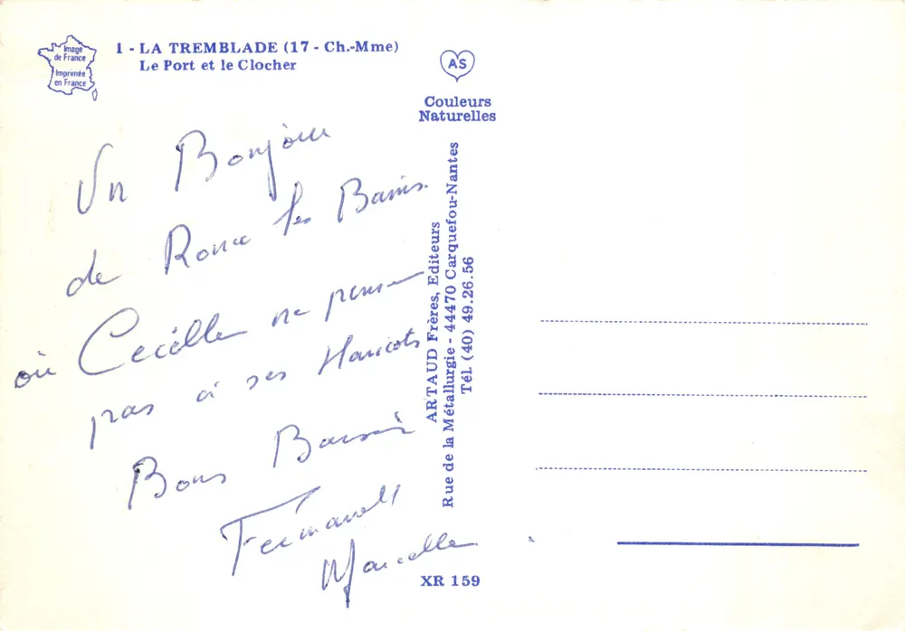 La Tremblade (17) — Der Hafen und der Turm — Natürliche Farben - Rückseite