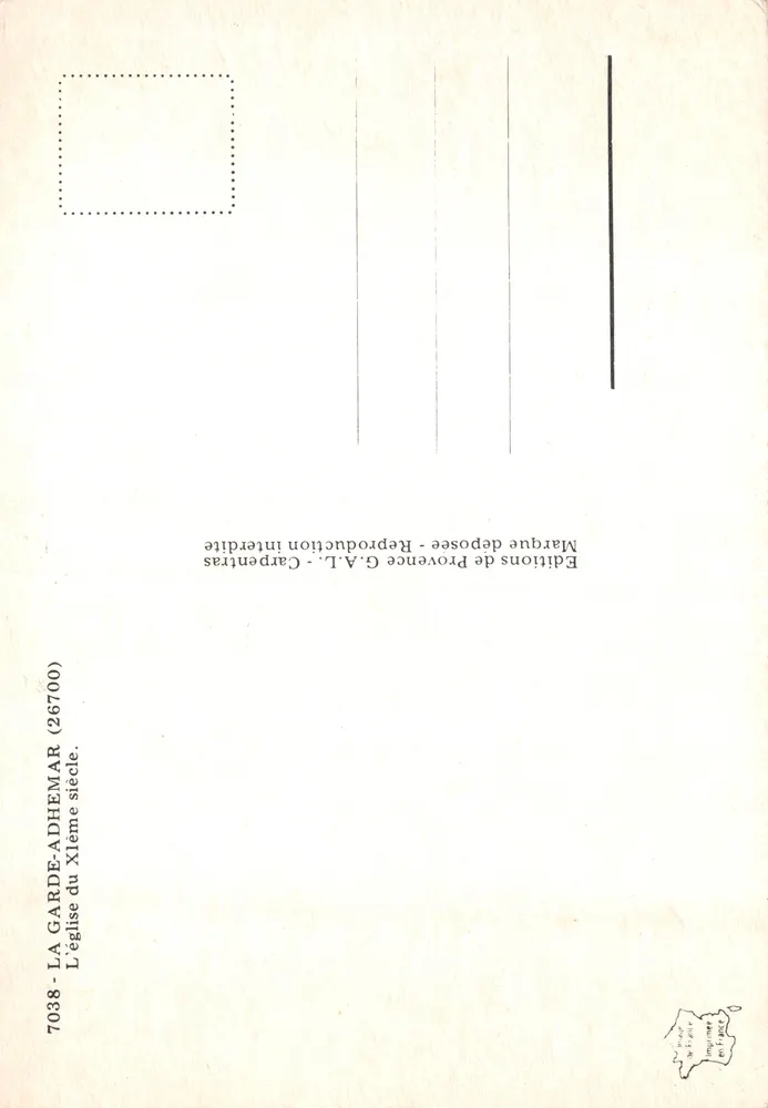 La Garde-Adhemar — Église du XIe siècle — Éditions de Provence G.A.L. - Verso