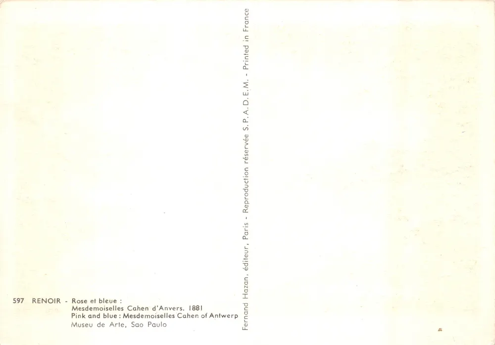 Zwei junge Mädchen — Landschaftsszene — Verlag Hazan, n° 597 - Rückseite