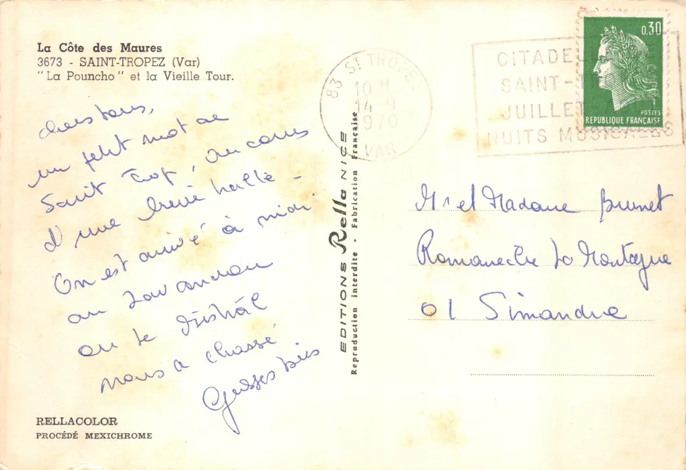 Saint-Tropez — Ansicht der Pouncho und der Alten Turm — Editions Rella - Rückseite