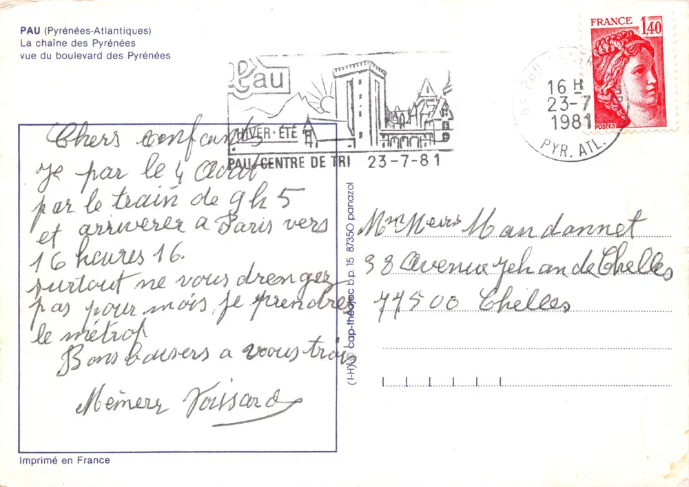 Pau (Pyrénées-Atlantiques) — vue du boulevard des Pyrénées — éditeur IRIS - Verso