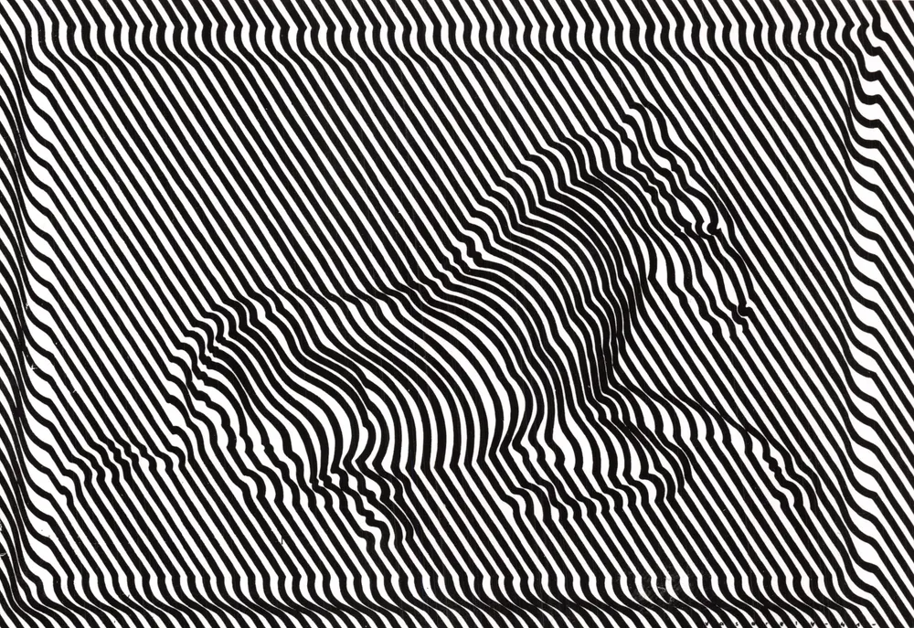 Zèbre — motif graphique — Vasarely, édition de Boulogne, n° 1272 - Recto