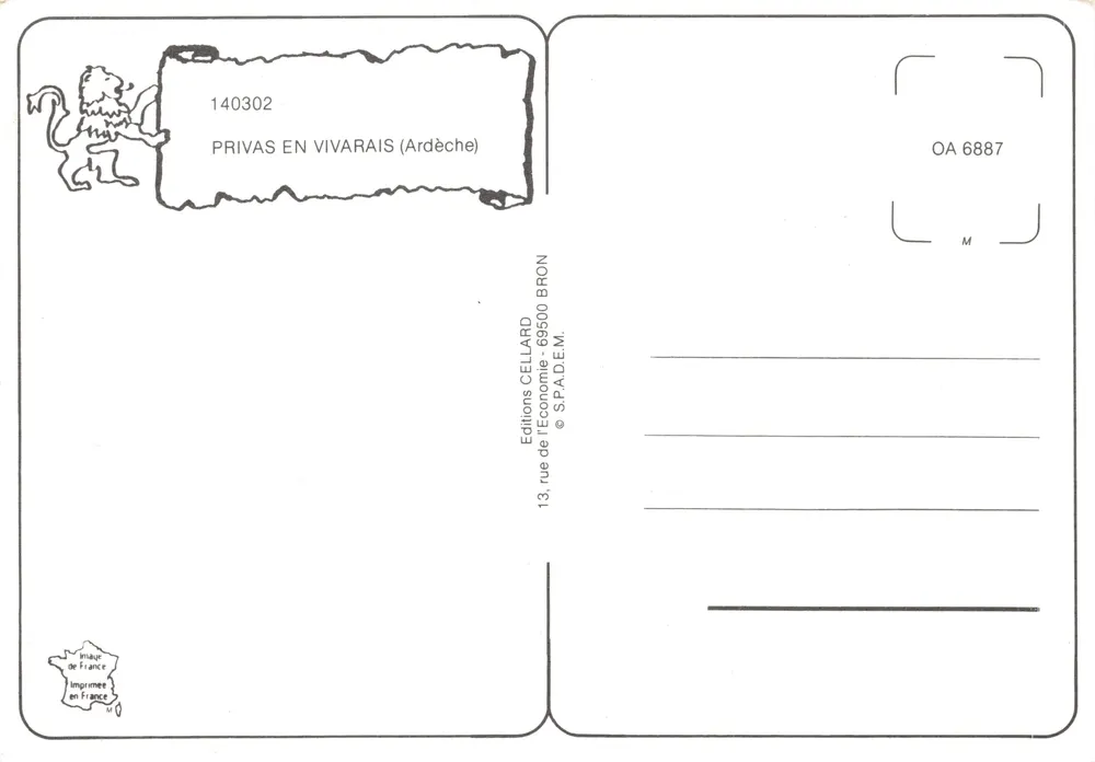 Prévias — Panoramablick und religiöses Gebäude — Éditions CELLARD - Rückseite
