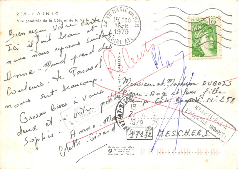 Pornic — vue générale de la côte et de la ville — Rooy - Verso