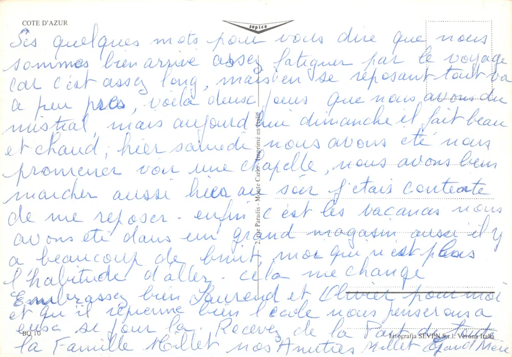 Bormes-les-Mimosas — Panoramablick und gewölbte Eingangstür — Verlag Sopico - Rückseite