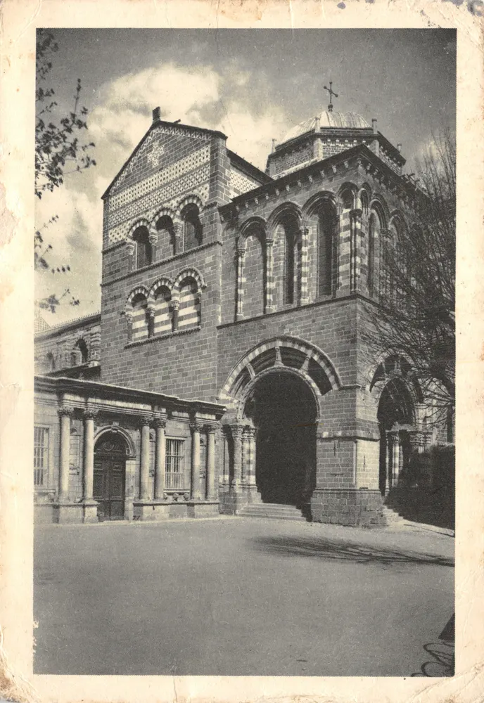Kathedrale von Le Puy — Portal des Fore — Helioengravur M. Lescuyer, Lyon - Vorderseite