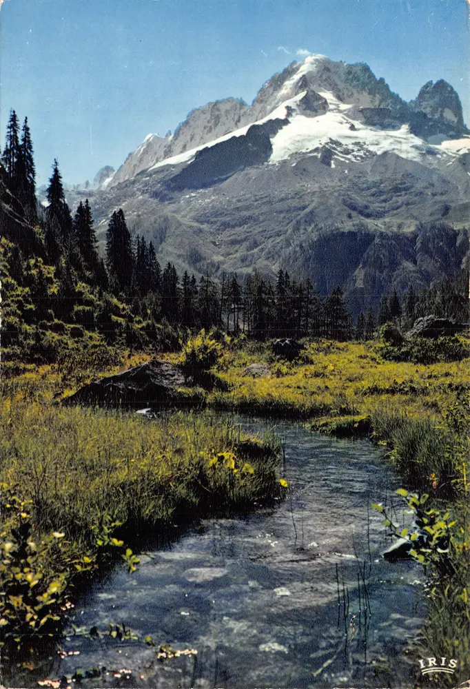 Mont Blanc — Panoramablick vom Col des Montets — Verlag IRIS - Vorderseite