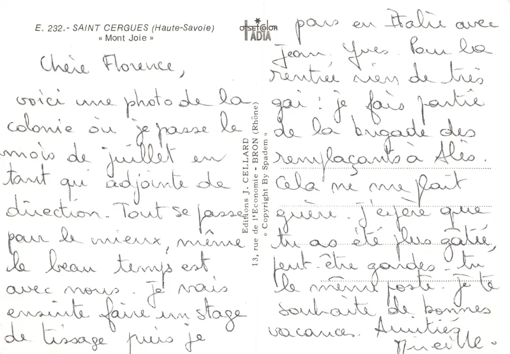 Saint-Cergues (Haute-Savoie) — Mount Joie — Editions J. Cellard - Rückseite