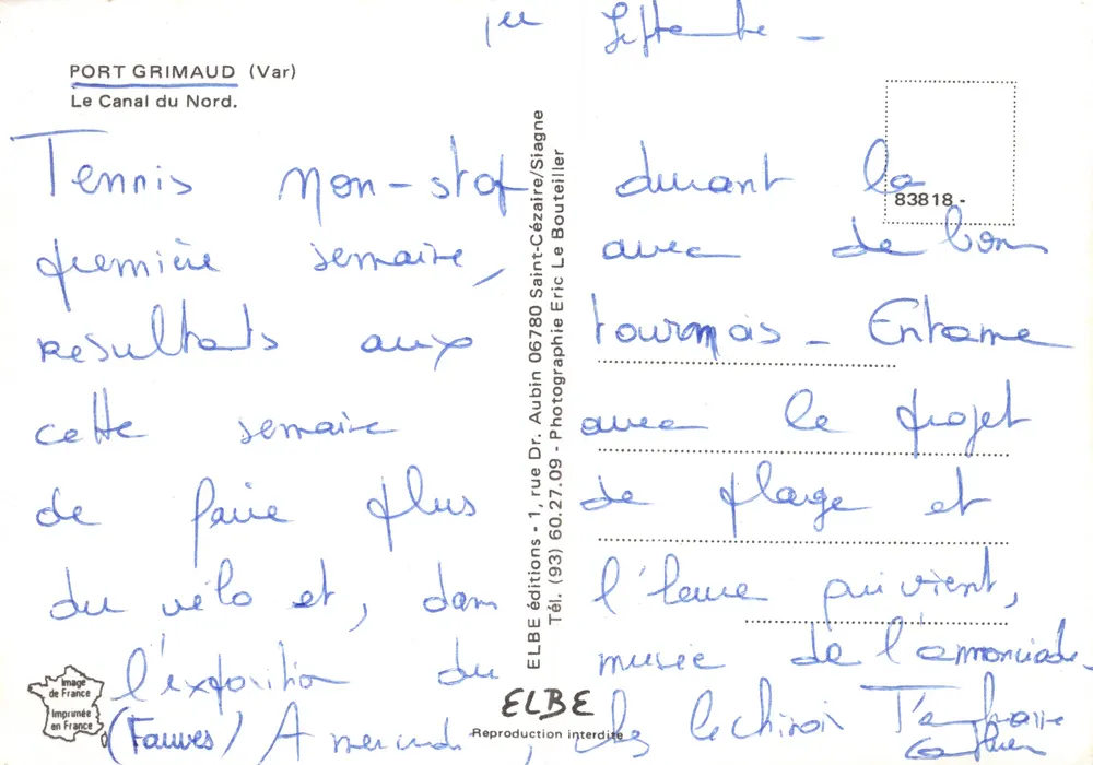 Port Grimaud — Le Canal du Nord — Éditions ELBE - Verso