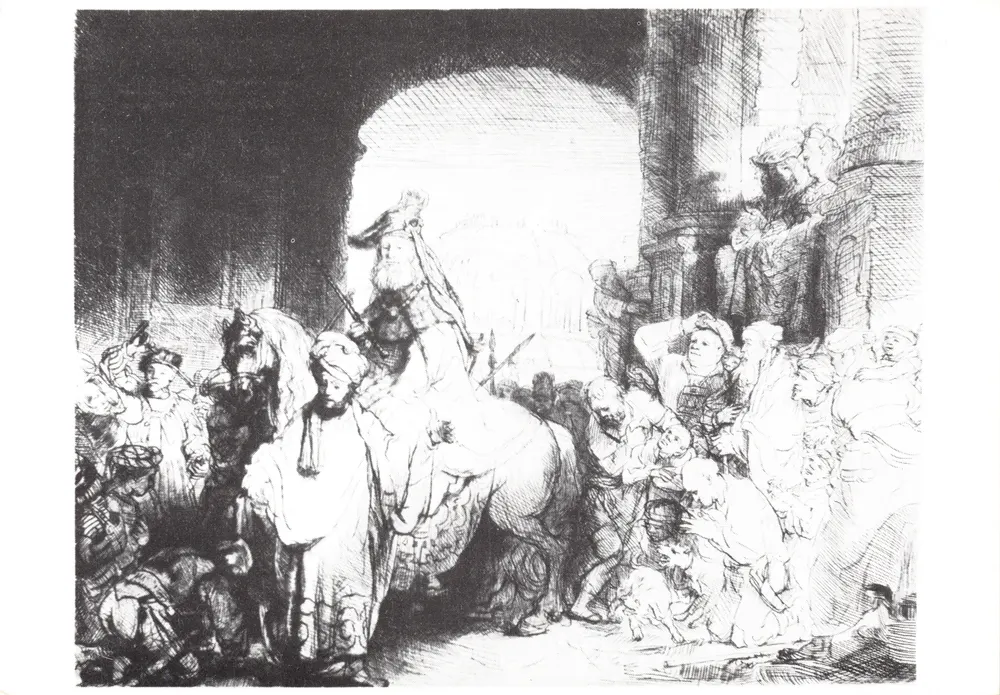Der Sieg Mordechais — Radierung nach Rembrandt — Ausgabe des Museums Rembrandthuis, Amsterdam - Vorderseite