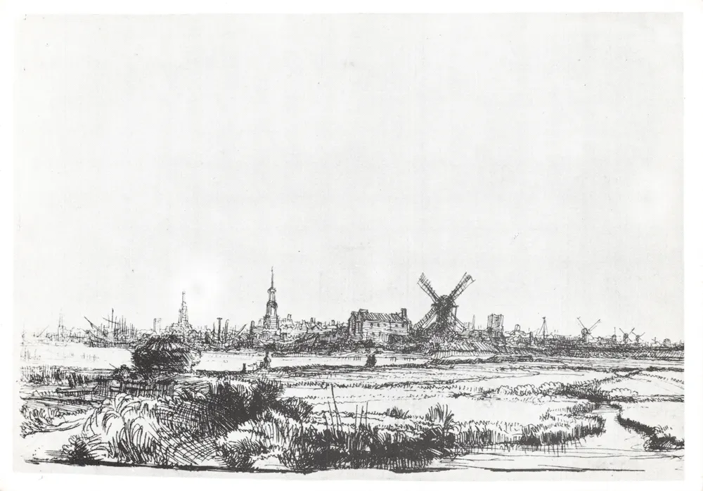 Ansicht von Amsterdam — Kupferstich nach Rembrandt — Ausgabe des Rembrandthuis Museums - Vorderseite