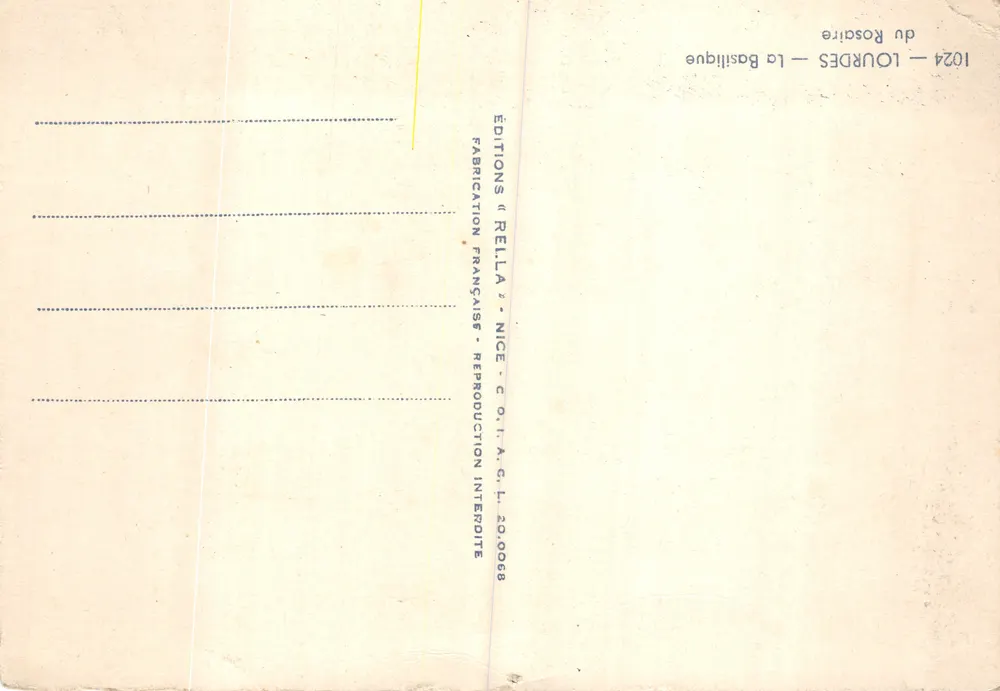 Intérieur de la Basilique du Rosaire à Lourdes — Éditeur Reilla - Verso