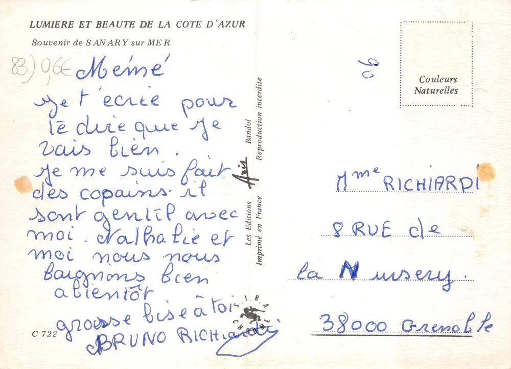 Sanary — vue du port, marché et côtes — Éditions Bandol - Verso