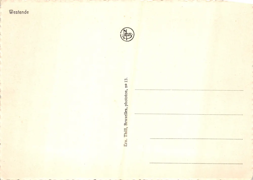 Sonnenuntergang — Ansicht der See — Verlag Ern. Thill, Brüssel, Nr. 13 - Rückseite