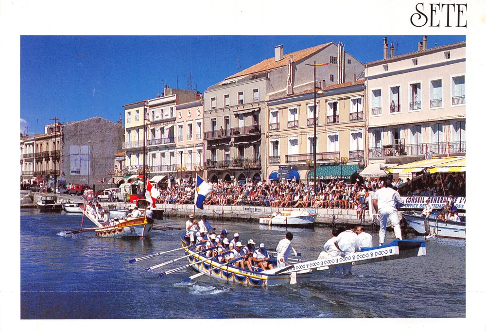 Les joutes Setoises — course de rameurs sur le Grand Canal — éditeur COMPA-CARTERIE - Recto
