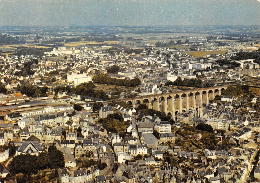 Morlaix — allgemeiner Blick auf den Viadukt und das Stadtzentrum — Editions d'Art JOS - Vorderseite