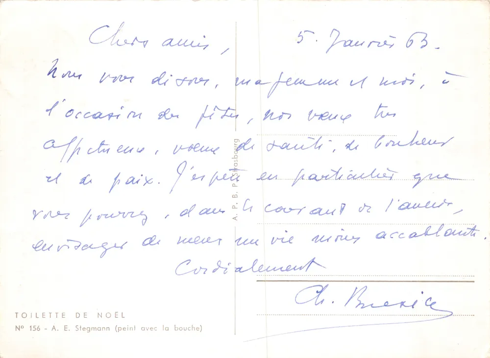 Enfant ange — tenant une étoile — dessiné par ARNULF - Verso