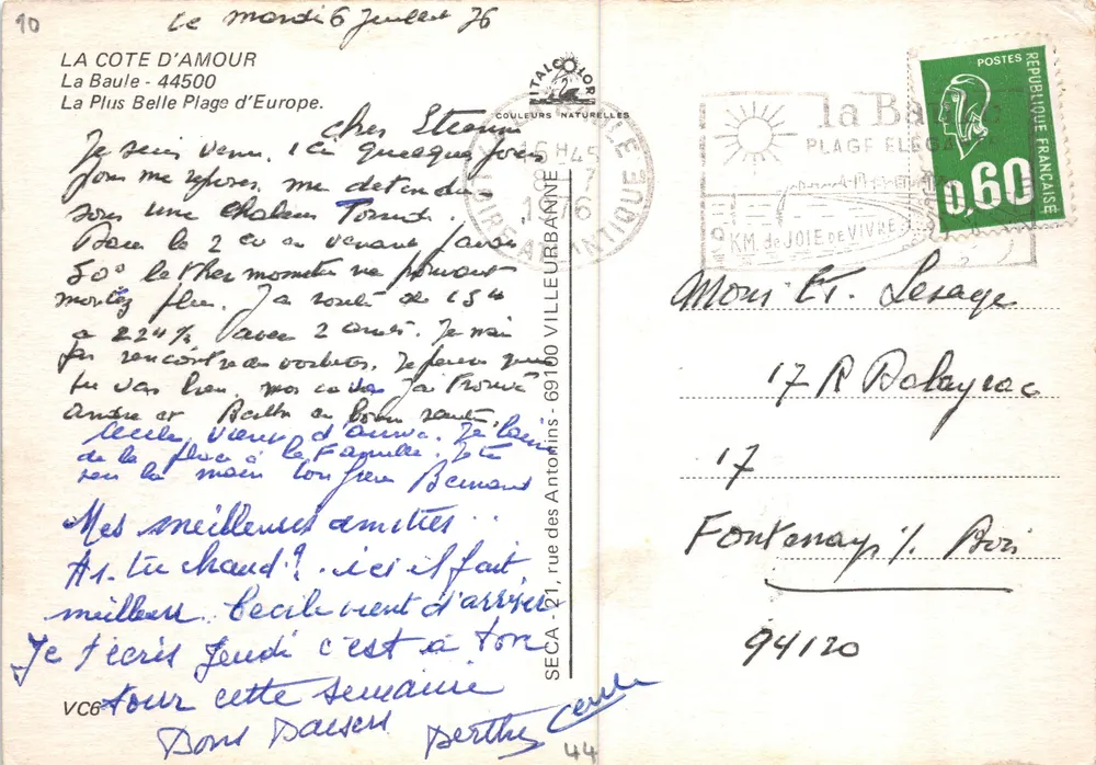 La Baule — côte d'Amour — La plus Belle Plage d'Europe — éditeur SECA - 10 - Verso
