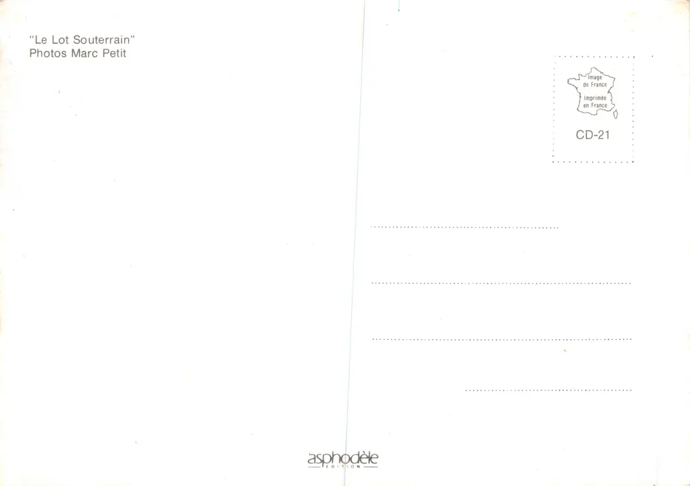 Voyage au centre de la Terre — scènes de cavité souterraine — éditeur asphodèle, n° CD-21 - Verso