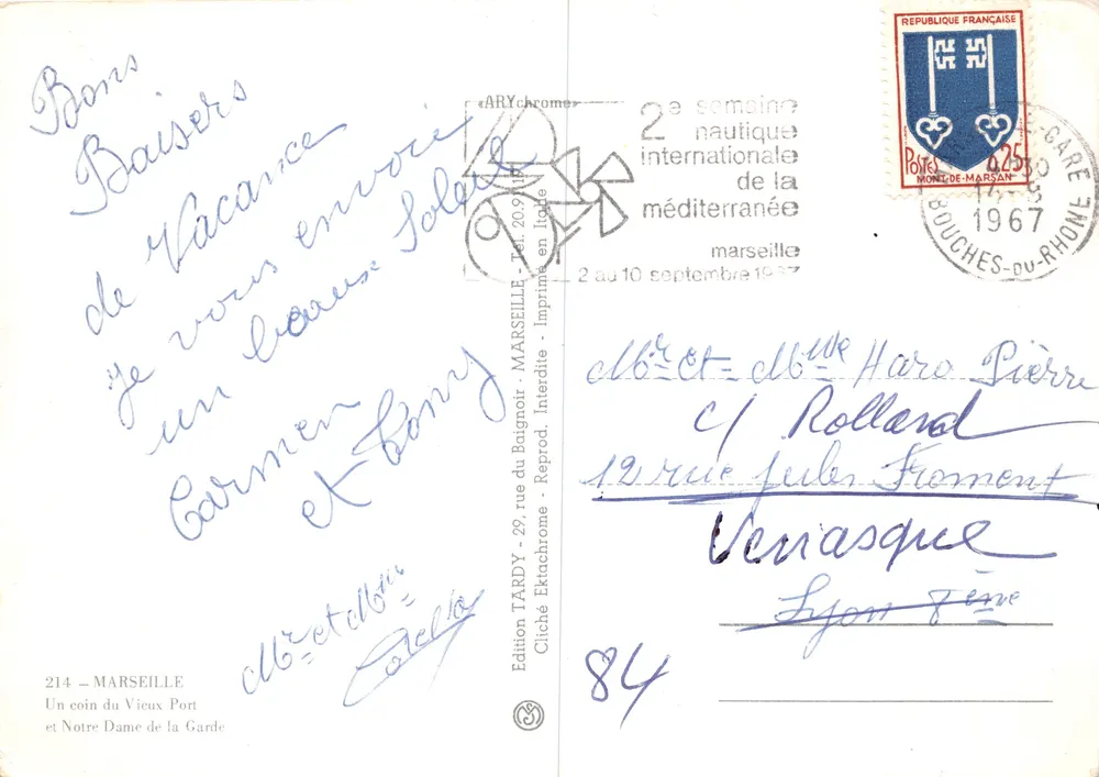 Ein Stück des alten Hafens — Notre Dame de la Garde — Edition TARDY - Rückseite