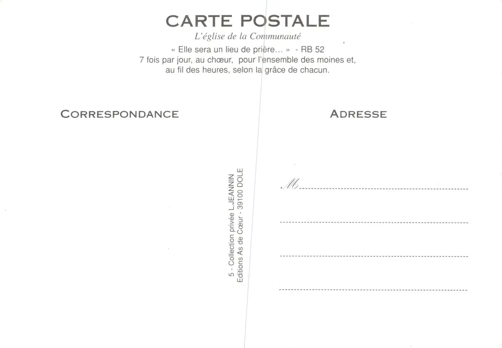 Abtei Acéy (Jura) — Kirche - Chor und Seitenkapelle — Editions As de Cœur - Rückseite