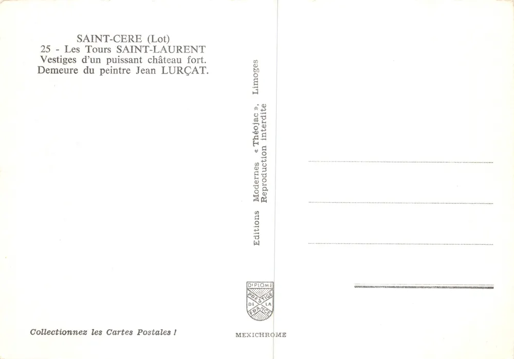 Saint-Céré (Lot) — Reste des Burgfestung von Jean Lurçat — Verleger IRIS - Rückseite