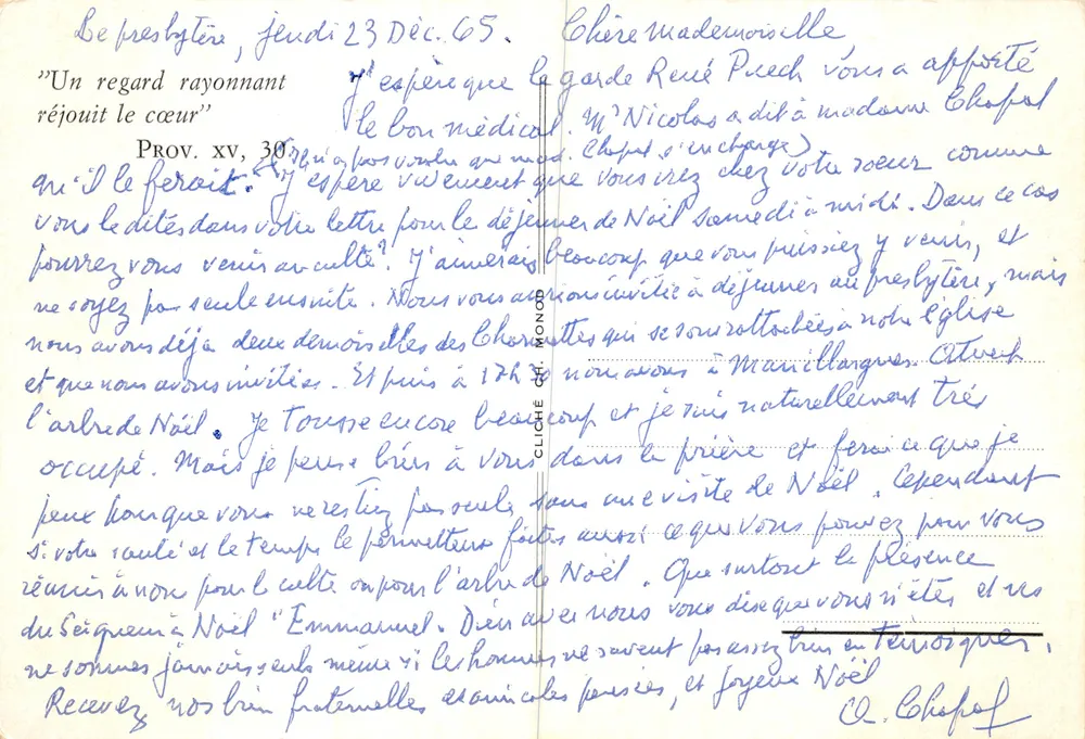 Enfant souriant — scène de Noël — éditeur non visible - Verso