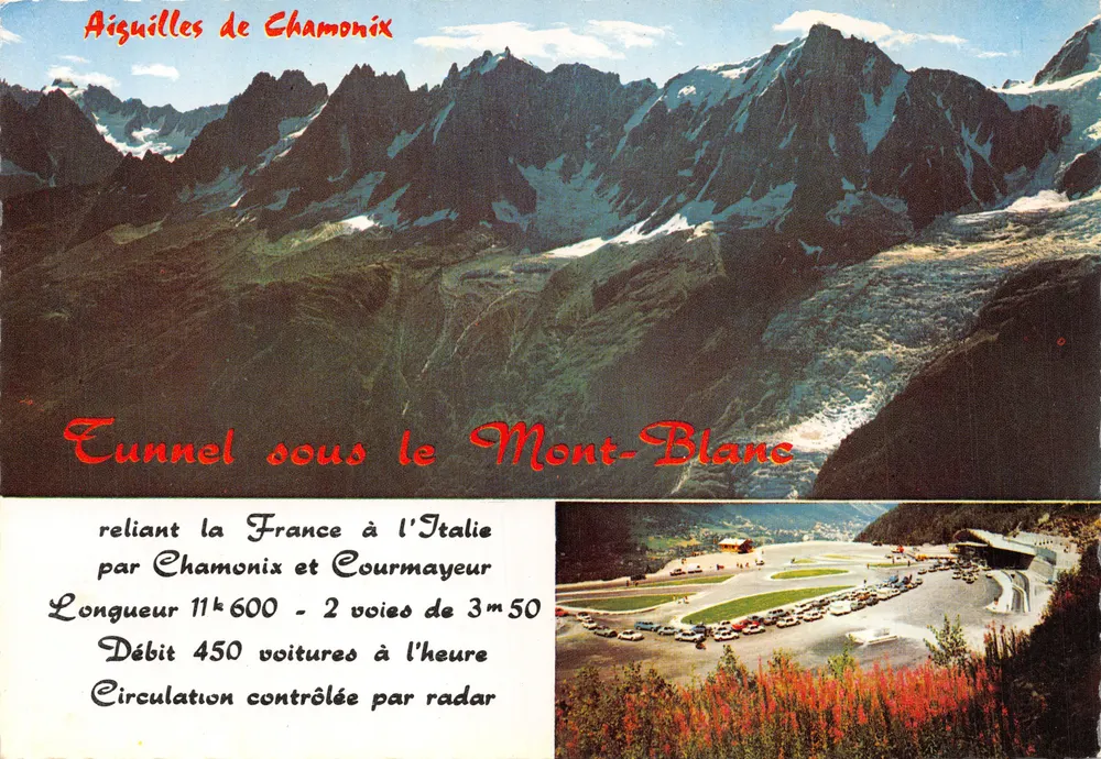Aiguilles de Chamonix — Tunnel unter dem Mont-Blanc — Verlag J. Cellard - Vorderseite