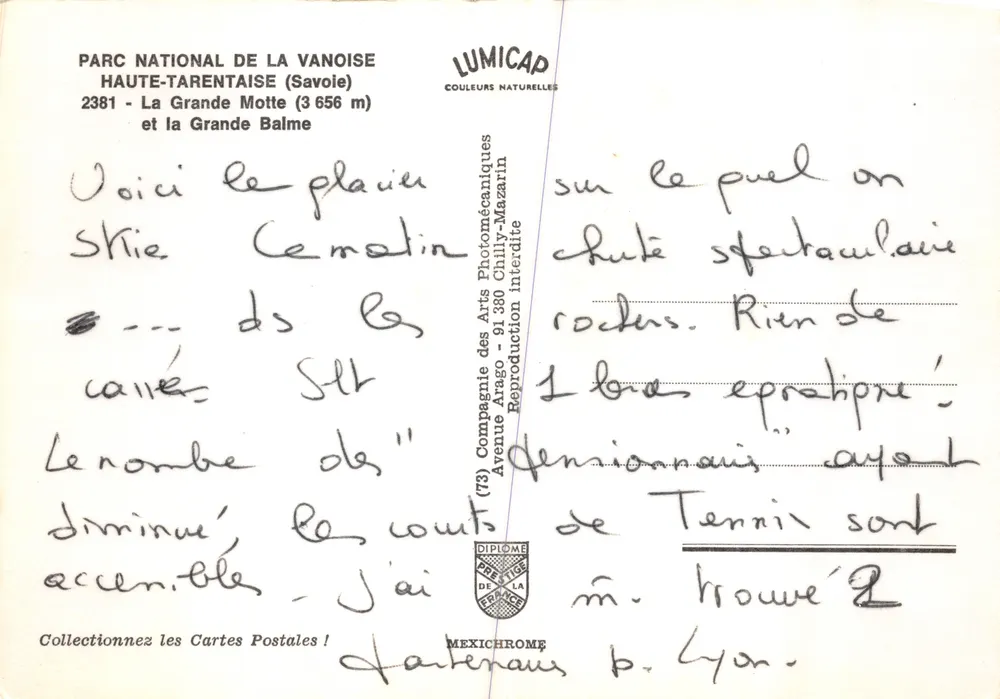 La Grande Motte — sommet enneigé avec cabane de montagne — éditeur IRIS - Verso