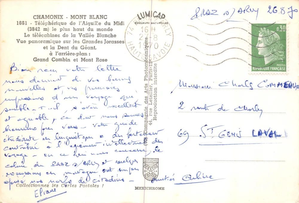 Chamonix - Mont Blanc — Téléphérique de l'Aiguille du Midi (3842 m) — éditeur IRIS - Verso