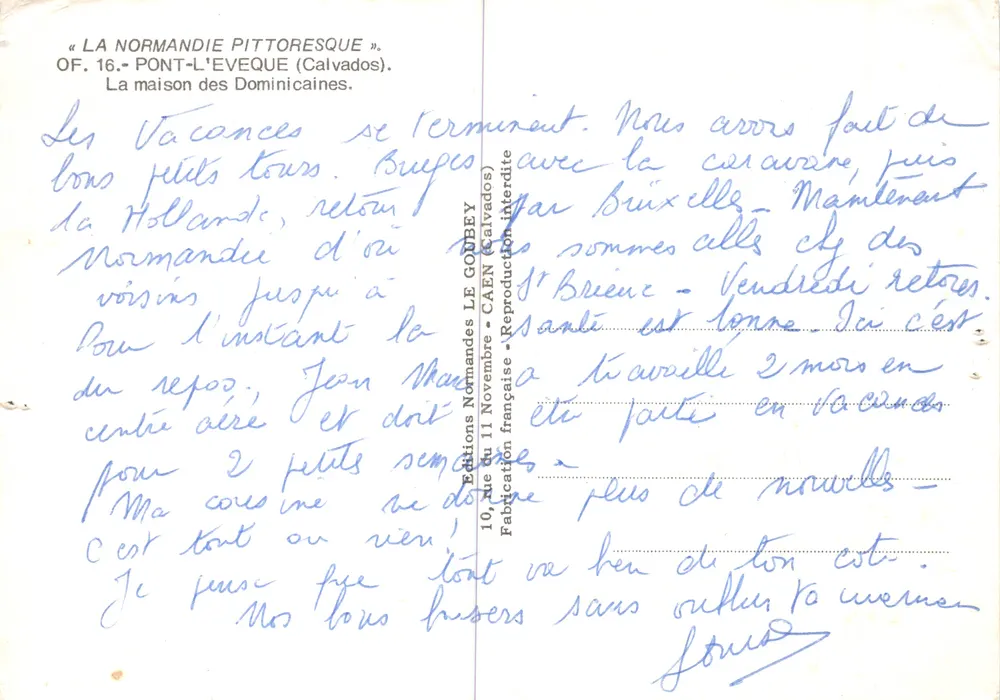 PONT-L'ÉVEQUE — Maison des Dominicaines — Éditeur Emy - Verso
