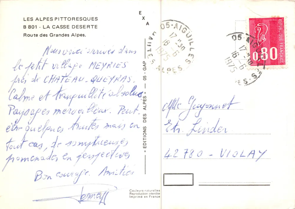 Casse Deserte — paysage alpin rocheux — Éditions des Alpes - Verso