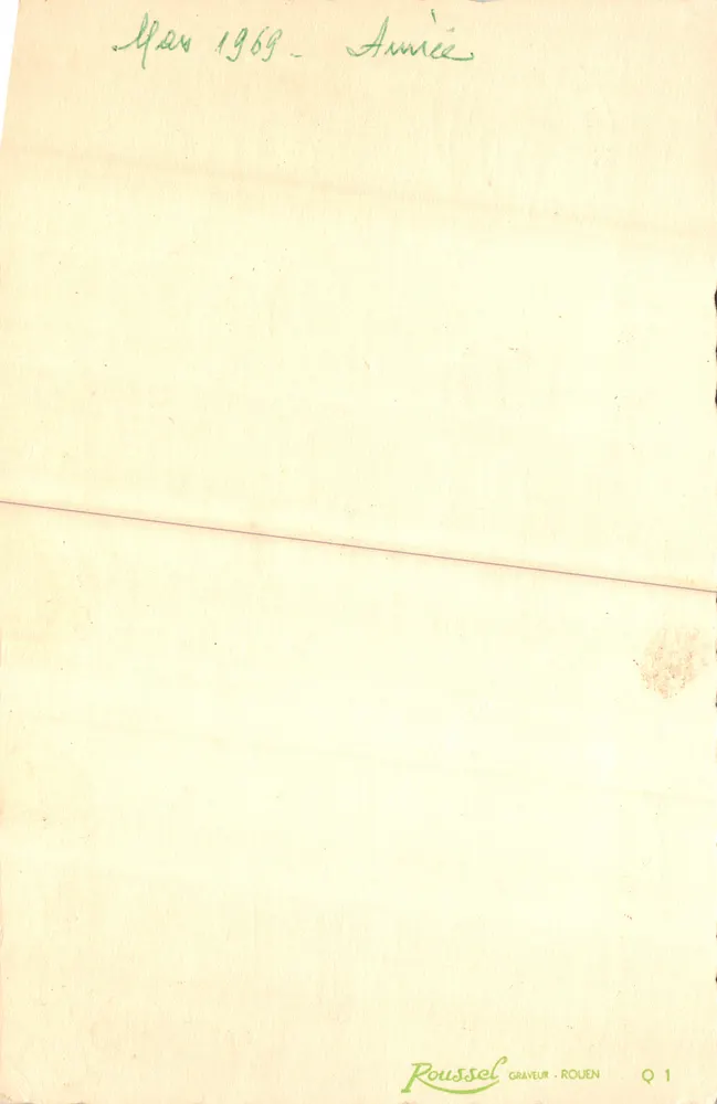 Haussegen — dekorativer Text in gotischen Buchstaben — Roussel Graveur, Rouen, Q1 - Rückseite