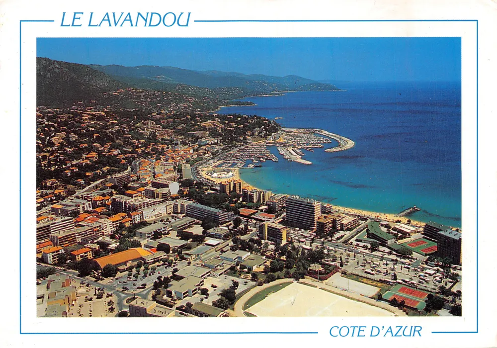Le Lavandou — luftige Ansicht des Hafens und der Strand — Éditions Florian Mistral - Vorderseite