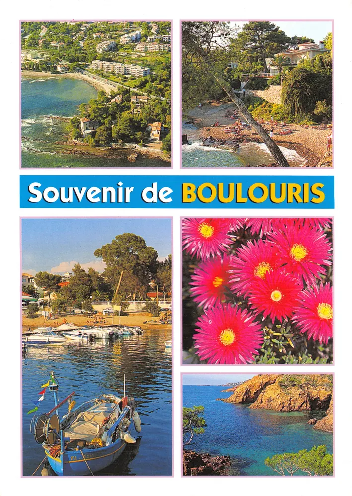 Bouloüris — Luftbild, Strand, Hafen und Blumen — Éditions S.M.D. CIM - Vorderseite