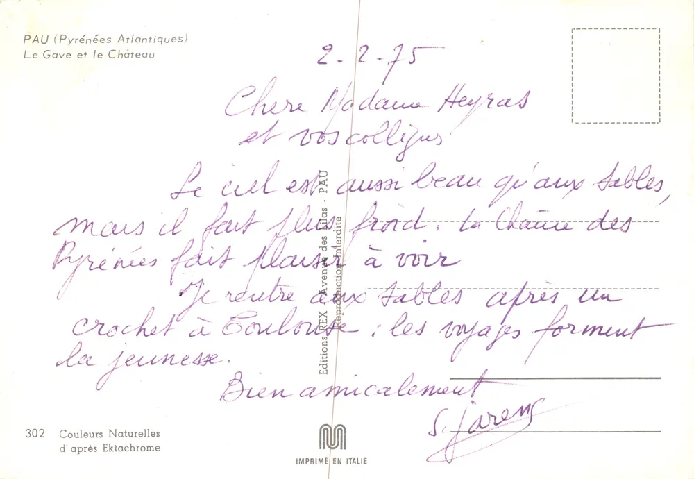 Pau (Pyrénées Atlantiques) — Der Gave und das Schloss — Editions des Ducs - PAU - Rückseite