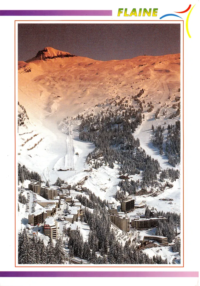 Flaine — vue panoramique enneigée — Éditions Revalp, Albertville - Recto