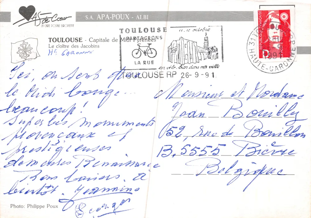 Toulouse — Cloître des Jacobins — S.A. APA-POUX - ALBI - Verso
