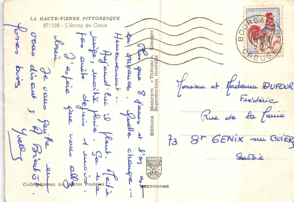 Der See von Cieux — pittoreske Ansicht — Mexichrome Editions, Nr. 87/198 - Rückseite