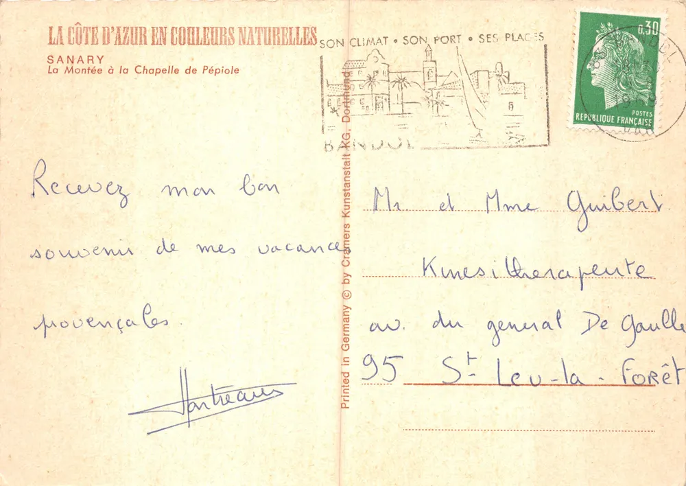 Die Aufstieg zur Kapelle von Pépiolé — Sanary, Verlag Cramers Kunstanstalt KG - Rückseite