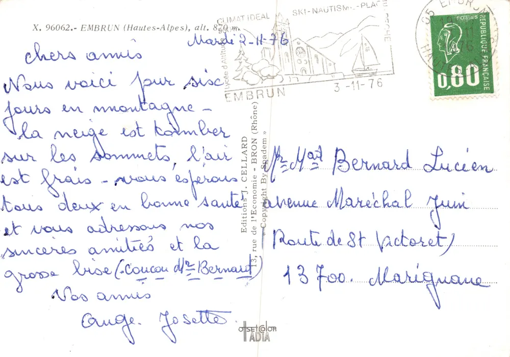 Embrun — Panoramablick und Strände — Éditions de l'Économie (Rhône) - Rückseite