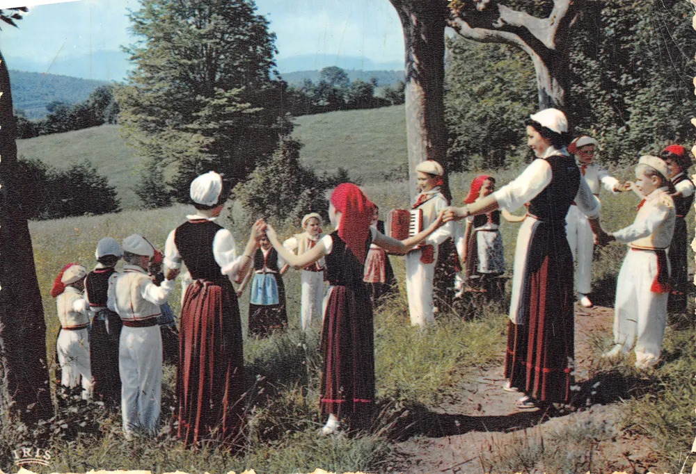 Volksfesttanz — Landschaftsszene unter einem Baum — Verlag ERIS - Vorderseite