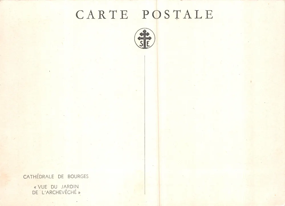 Kathedrale von Bourges — Ansicht vom Garten des Erzbischofs — Verlag SE - Rückseite