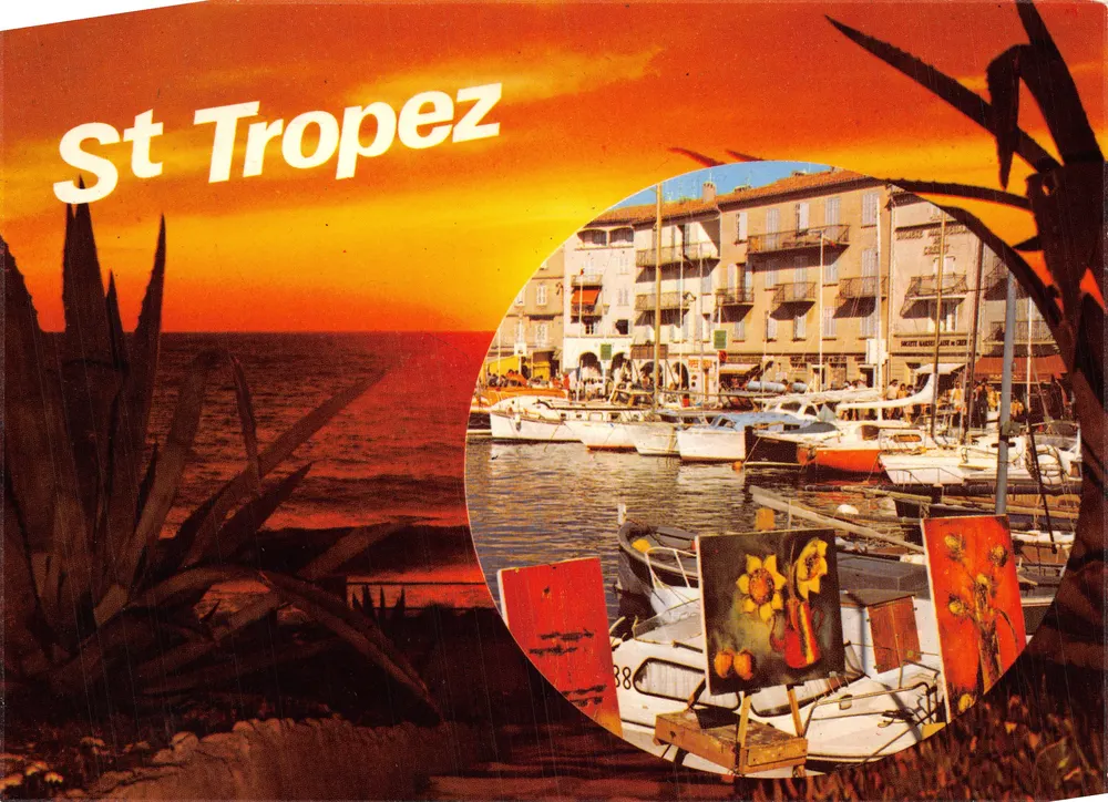St Tropez — Ansicht des Hafens bei Sonnenuntergang — Les Editions Chromé, C 638 - Vorderseite