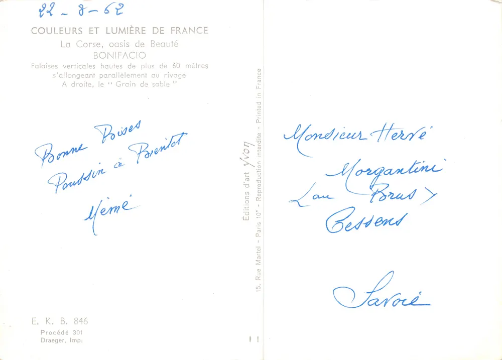Bonifacio — falaises verticales et « Grain de sable » — Éditions d'art Yvon - Verso