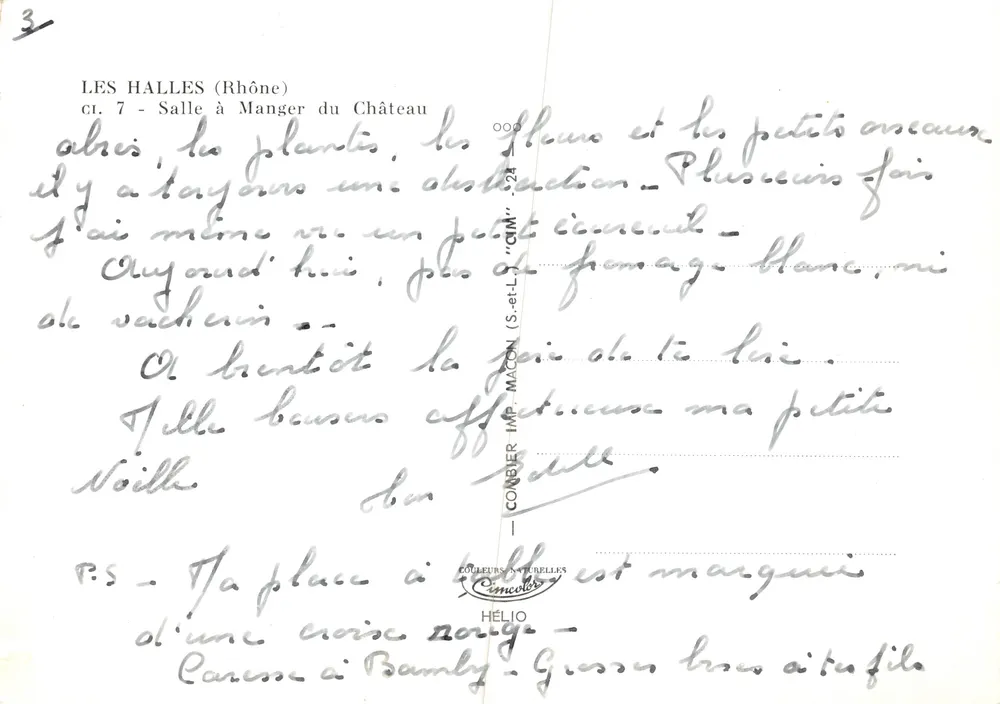 Salle à Manger du Château — Les Halles (Rhône) — éditeur CIM - Verso