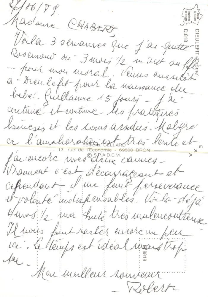 Dieulefit — vue panoramique et rue avec clocher — Éditions CELLARD - Verso