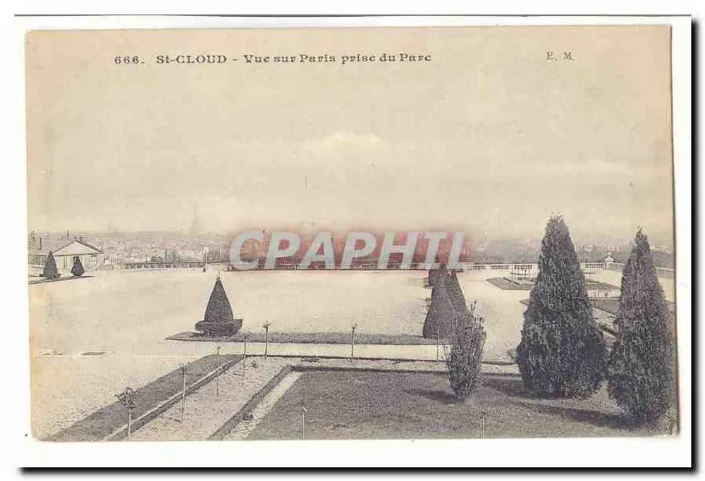 St-Cloud — Vista sobre Paris tirada do Parque — E. M. - Frente